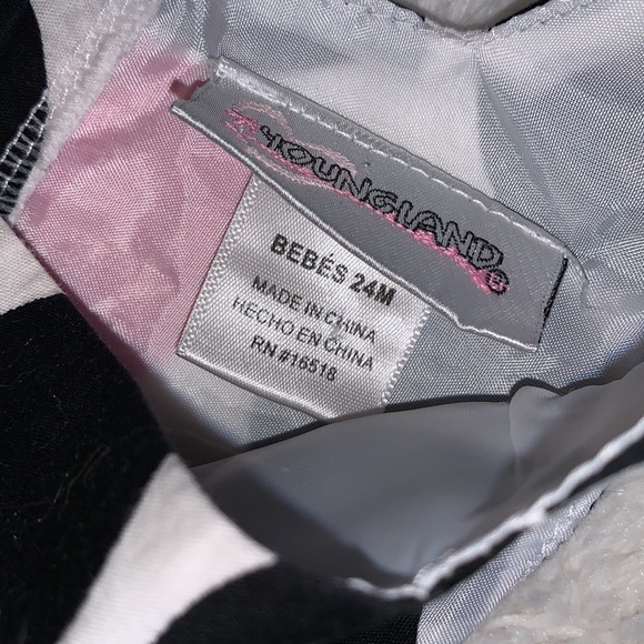 Youngland Black White Pink Polka Dot Dress 24M EUC Ties in back - Picture 7 of 10